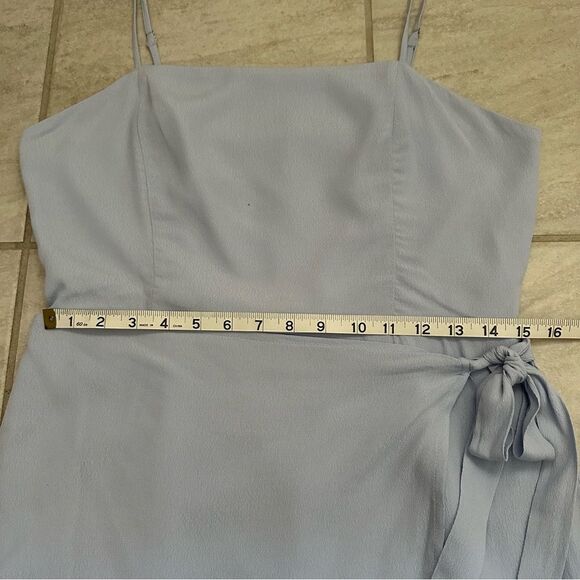 Forever 21 Homecoming Dress Wrap Periwinkle Tie Front Spaghetti Strap Size L - Picture 7 of 11